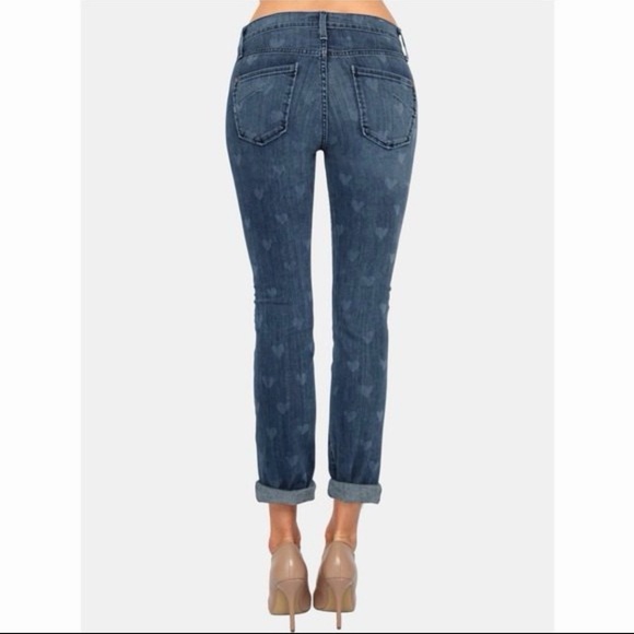 James Jeans Buddy Vintage Love Heart Denim Distressed Straight Jeans Size 26 NWT - Picture 3 of 15